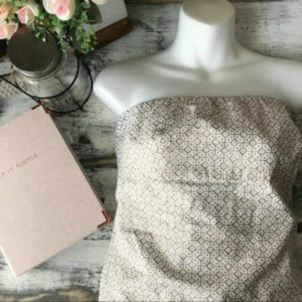 J Crew Gold Geometric Strapless Tank